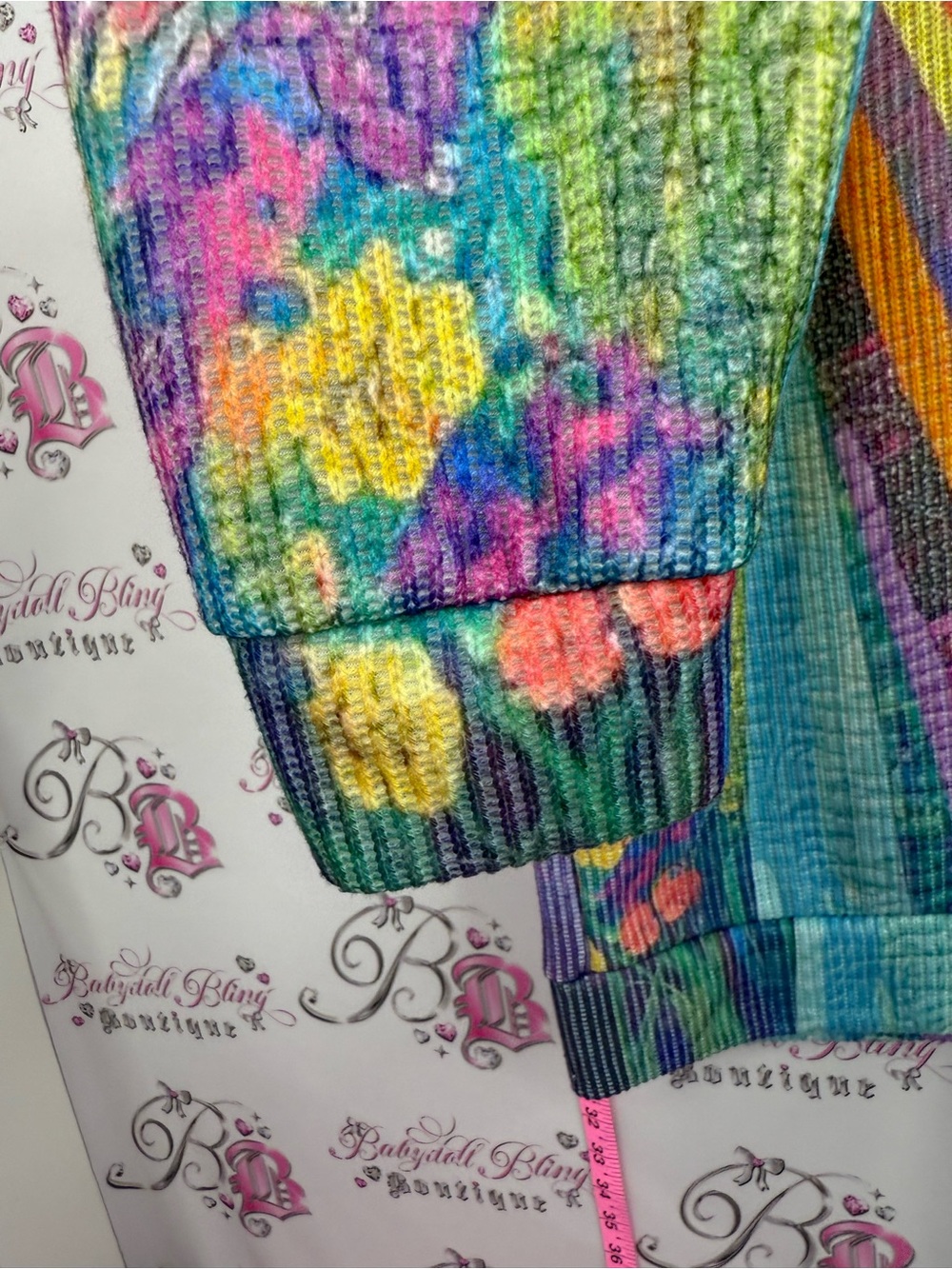 Sweater sunshine patchwork Sunburst Turtleneck Sweater - Vibrant Rainbow Knit - Picture 6 of 10